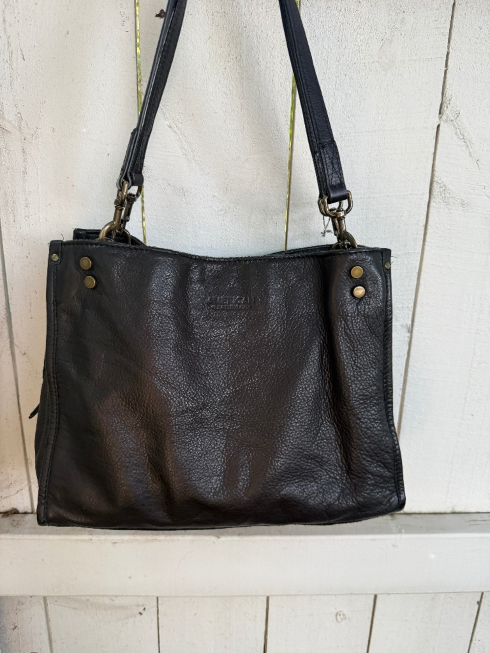 American Leather Lenox Triple Entry Bag purse